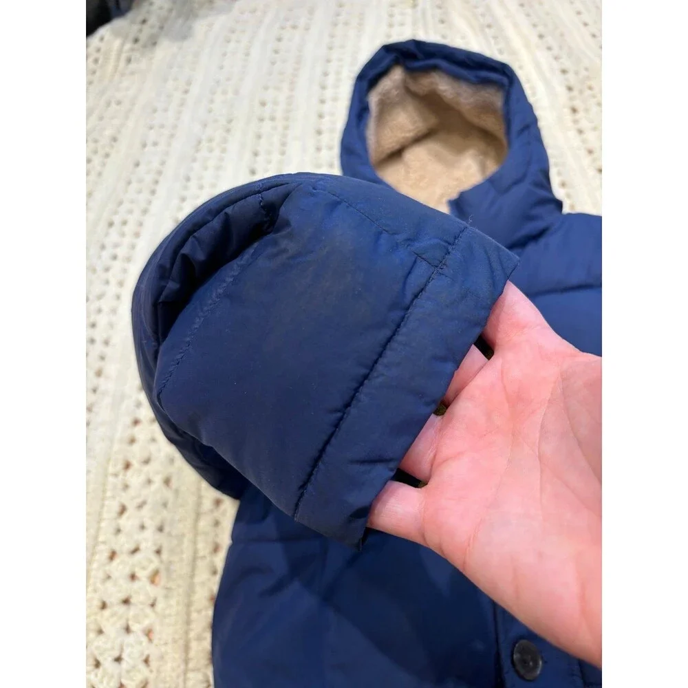 mini boden winter jacket coat 9/10 140 fair navy blue puffer parka warm